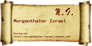 Morgenthaler Izrael névjegykártya